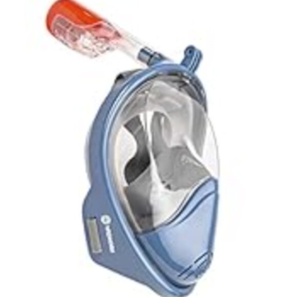 SEAVIEW 180 Degree Panoramic Snorkel Mask- Full Face Design, Manta Ray - L/XL